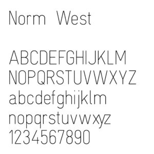 engraving font sample norm west