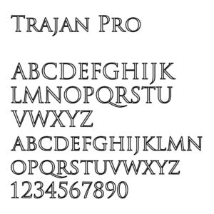 engraving font sample trajan