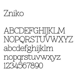 engraving font sample zniko