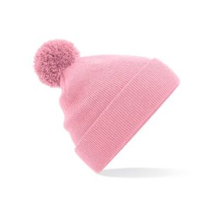 dusty pink pom pom hat