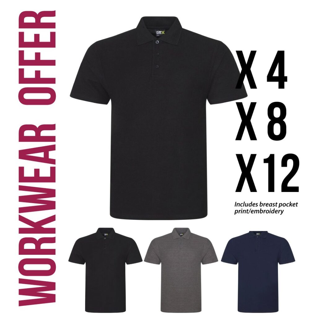 Workwear Polo Tshirt Pack Offer x4 x8 x12 Tyneside Tshirts
