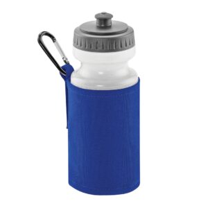 royal blue water bottle and holder