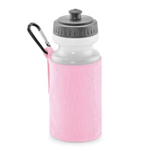 pink water bottle and holder