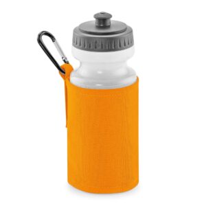 orange water bottle and holder