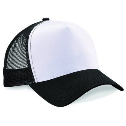snapback trucker cap black and white