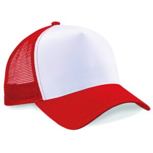 snapback trucker cap red white