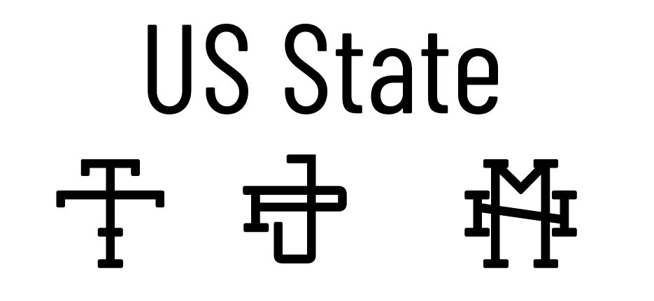 us state monogram font