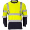 hi vis sweatshirt two tone yellow blue