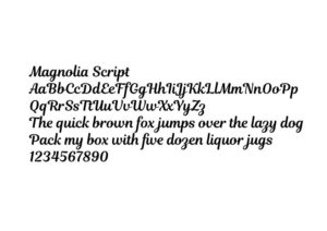 magnolia script font