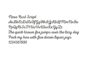 nexus rust script font