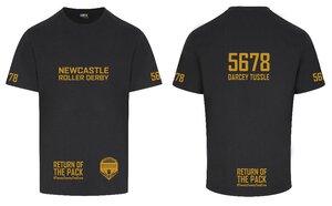 newcastle roller derby proofs-black t-shirt