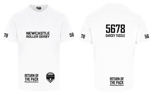 newcastle roller derby proofs-white t-shirt