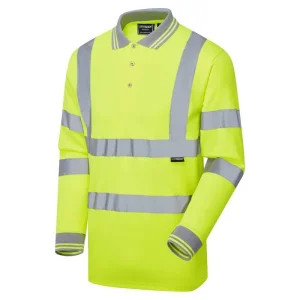 hi-vis Long sleeve yellow polo t-shirt standard