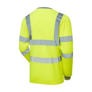 long sleeve t-shirt hi vis yellow back